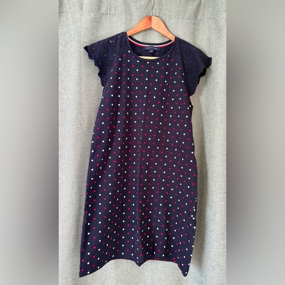 Tommy Hilfiger Dresses & Skirts - Tommy Hilfiger Mavy Blue Polka Dot Dress size M